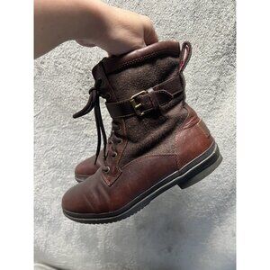UGG Women's 6.5 Kesey Brown Leather Waterproof shearling Boots 1005264 Winter